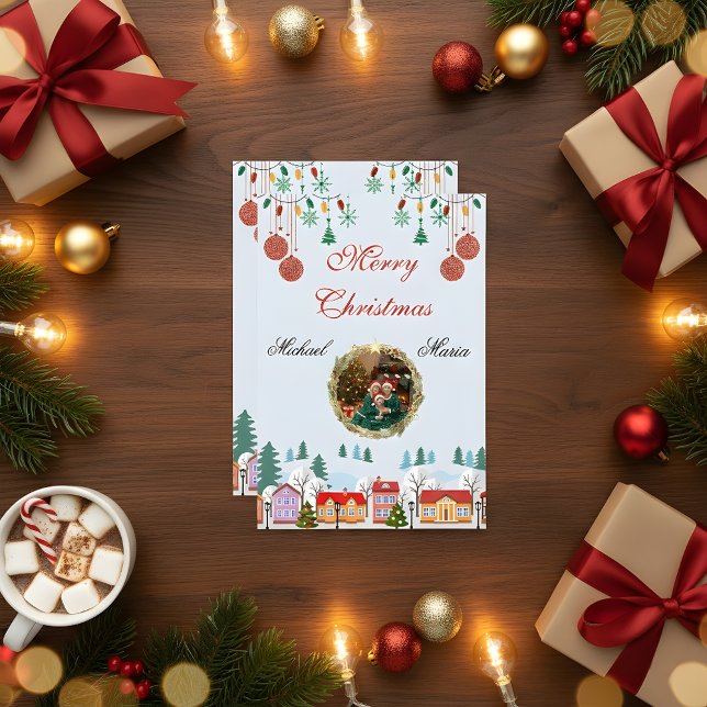 Custom Christmas Family Photo Card – Editable OSA Kort (Skapare uppladdad)