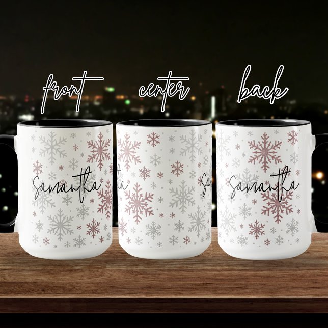 Custom Christmas Glitter Snowflake Mug for Women Mugg (personalized Christmas mug, snowflake Christmas mug, glitter snowflake mug, Merry Christmas mug,)