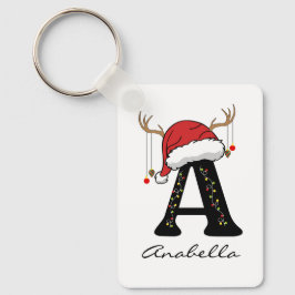 Custom Christmas Monogram Keychain for Coworkers Nyckelring