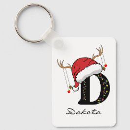 Custom Christmas Monogram Keychain for Friends Nyckelring