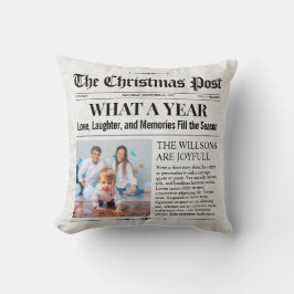 Custom Christmas Newspaper, Family Newspaper Kudde