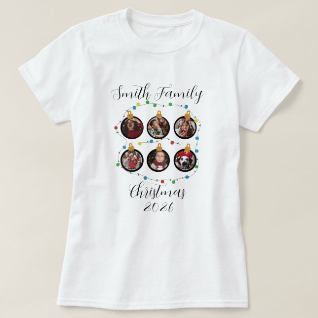 Custom Christmas Photo Ornament Design with Festiv T Shirt (Design framsida)