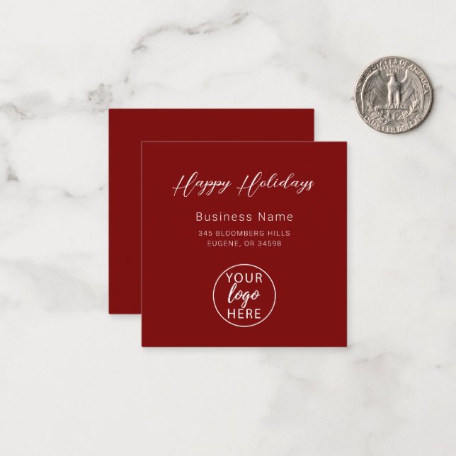 Custom Christmas Professional Company Logo Anteckningskort (Fram/Back In Situ)