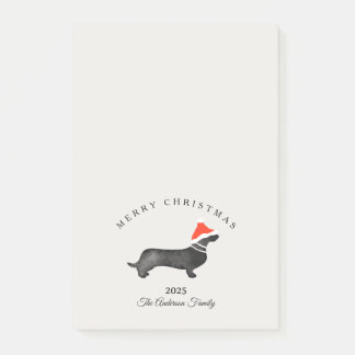 Custom Christmas red gray santa dachsund Post-it Block