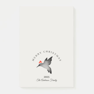 Custom Christmas red gray santa hummingbird Post-it Block