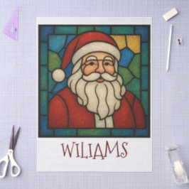 Custom Christmas Santa Art Deco Stained Glass