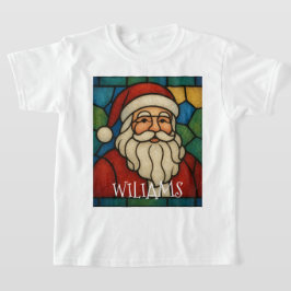 Custom Christmas Santa Art Deco Stained Glass T Shirt