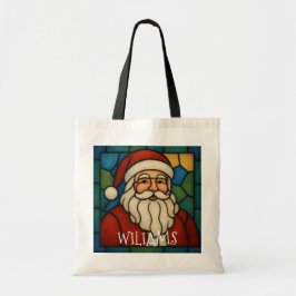 Custom Christmas Santa Art Deco Stained Glass Tygkasse