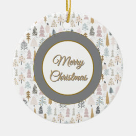 Custom, Christmas Winter Trees Rustic Julgransprydnad Keramik