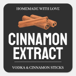 Custom Cinnamon Extract label VE011_01sqv2 Fyrkantigt Klistermärke