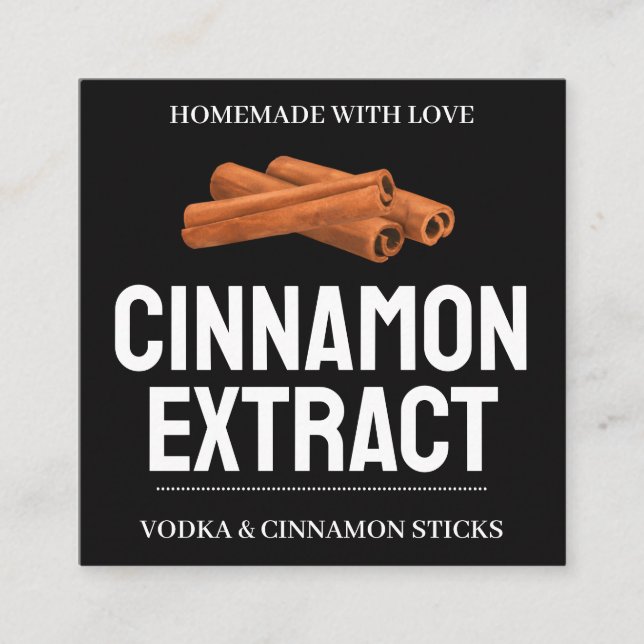 Custom Cinnamon Extract label VE011_01sqv2 Fyrkantigt Visitkort (Framsida)