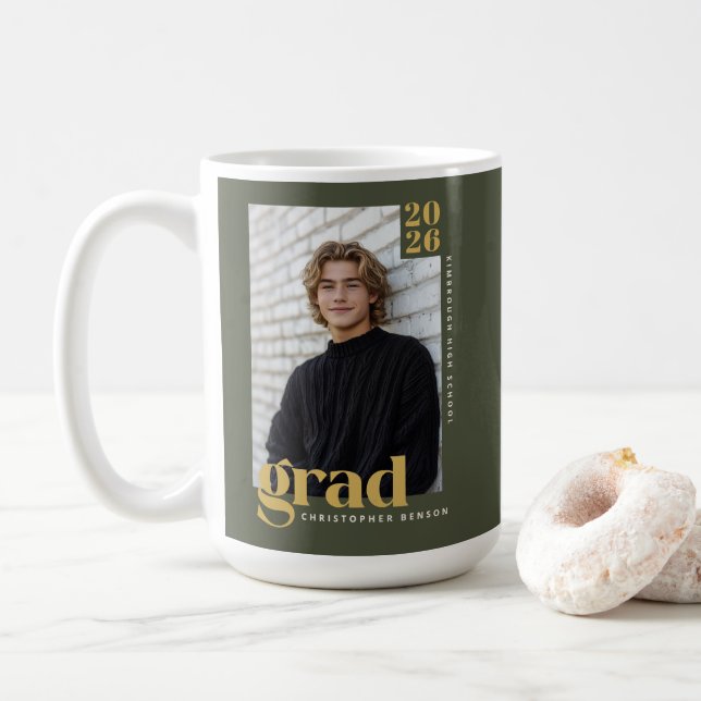 Custom Class of 2026 Photo Graduation Kaffemugg (Med munk)