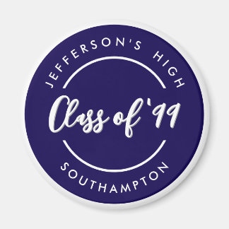 Custom Class of School Graduate Reunion Circle Magnet