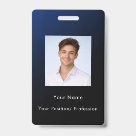 Custom Classy Modern Blue Gradient Employee Photo