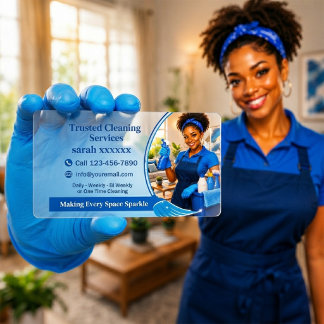 Custom Cleaning Professional Design Portrait Visitkort