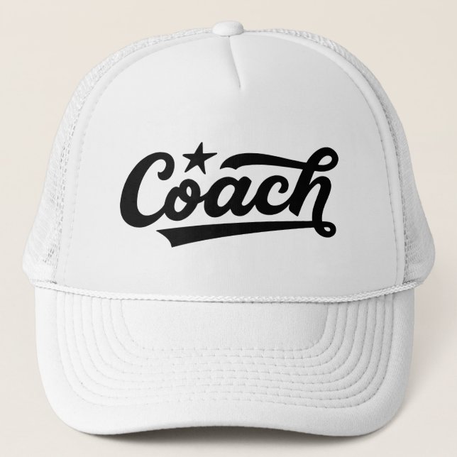 Custom Coach Trucker Hat – Personalized Team Logo  Keps (Framsida)