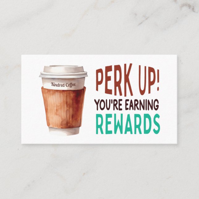 Custom Coffee Cafe Loyalty Visitkort (Framsida)