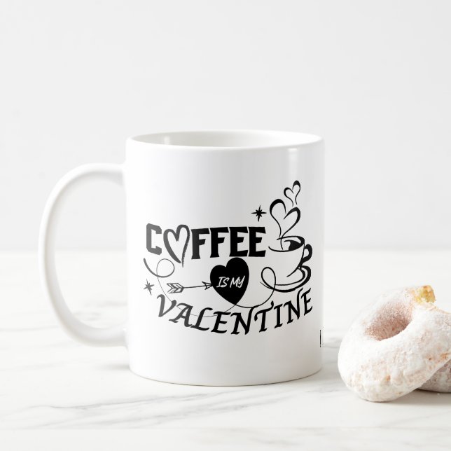 Custom Coffee Lover Heart Arrow Valentine Kaffemugg (Med munk)