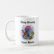 Custom Coffee Mug | Retro Octopus | Name & Text