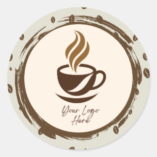 Custom Coffee Product Label Stickers | Cozy Coffee Runt Klistermärke