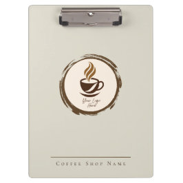 Custom Coffee Shop Clipboard with Logo and name
