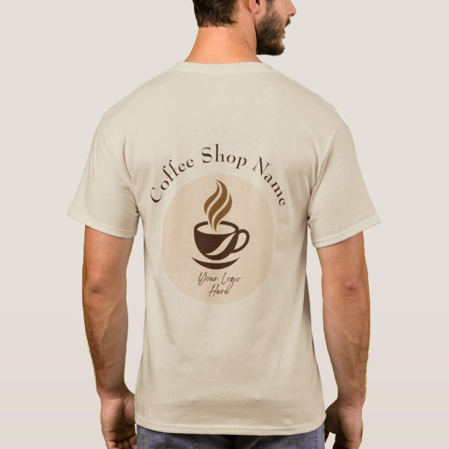 Custom Coffee Shop Employee T-Shirt – Personalized (Baksida)