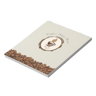 Custom Coffee Shop Notepad – Personalized Logo  Anteckningsblock
