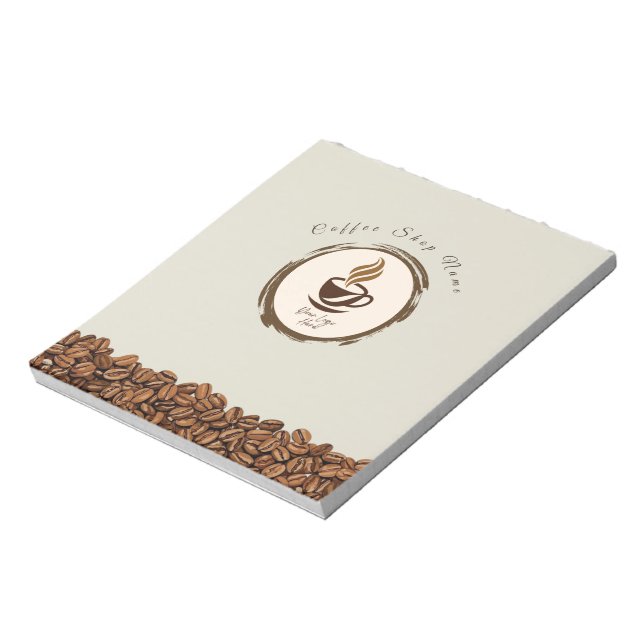 Custom Coffee Shop Notepad – Personalized Logo  Anteckningsblock (Roterad)
