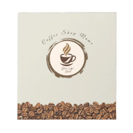 Custom Coffee Shop Notepad – Personalized Logo  Anteckningsblock