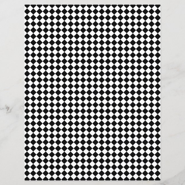 Custom Color Black Checkerboard Scrapbook Paper (Framsida)