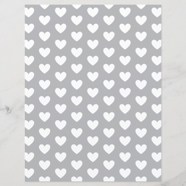 Custom Color with White Hearts Scrapbook Paper (Framsida)