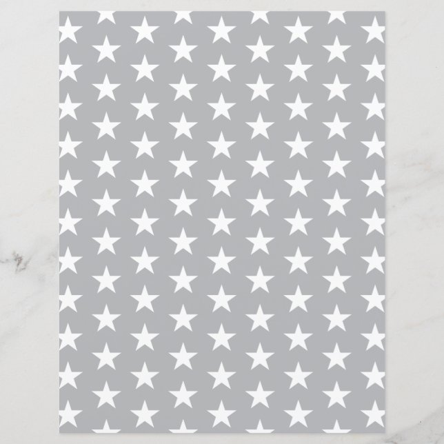 Custom Color with White Stars Scrapbook Paper (Framsida)
