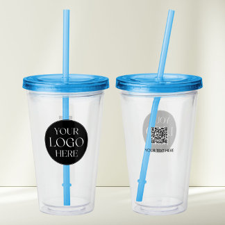 Custom Company Business Logo Branded QR Code Take Away Mugg