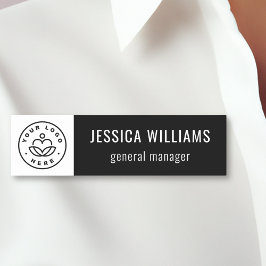 Custom Company Logo Black Employee Namnbricka