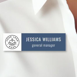 Custom Company Logo Blue Employee Namnbricka