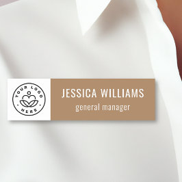 Custom Company Logo Brown Employee Namnbricka