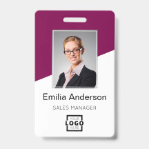 Custom Company Logo Employee Photo Berry Red