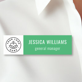 Custom Company Logo Green Employee Namnbricka