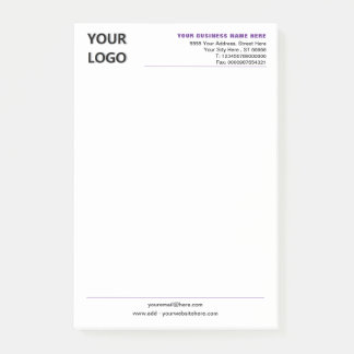 Custom Company Logo Info Business Post-it® Notes Post-it Block