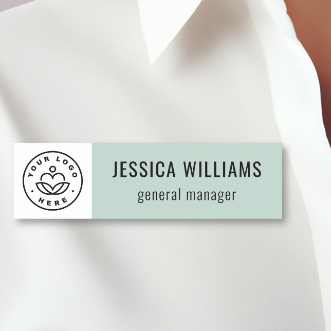 Custom Company Logo Pastel Green Employee Namnbricka (Skapare uppladdad)