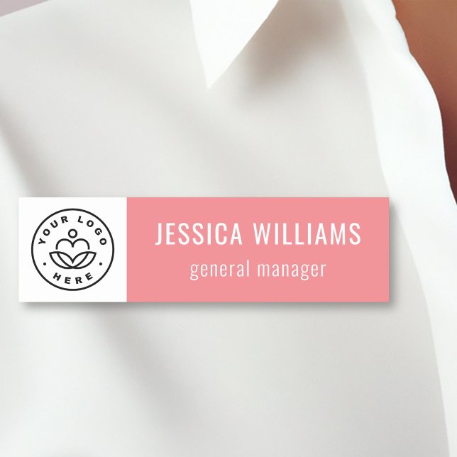 Custom Company Logo Pink Employee Namnbricka (Skapare uppladdad)