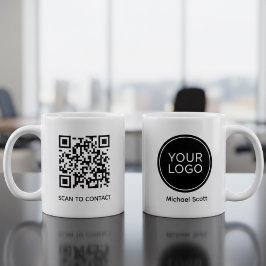 Custom Company Logo & Professional Employee Name  Kaffemugg