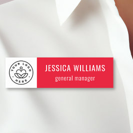 Custom Company Logo Red Employee Namnbricka