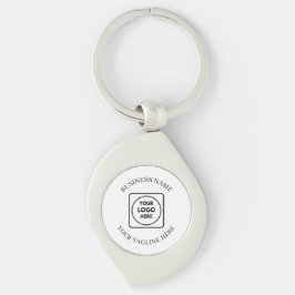 Custom Company Logo Slogan Promo Keychains Swirl Silverfärgad Nyckelring