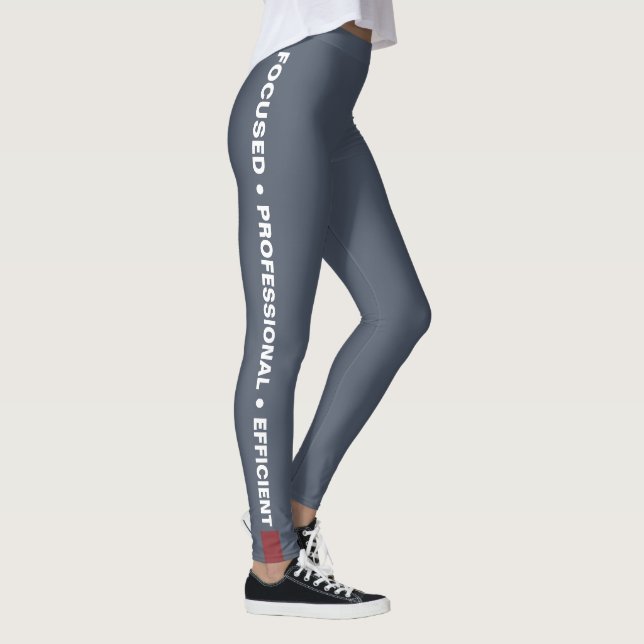 Custom Company Motto White on Grey - Red Accent Leggings (Höger)