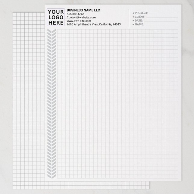 Custom Company Name & Logo | Graph Paper Sheets  Brevhuvud (company logo on grid paper, bulk custom graph papers)