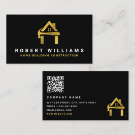 Custom Construction Black Gold Home Building Lux Visitkort