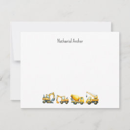 Custom Construction Trucks Note Card Anteckningskort