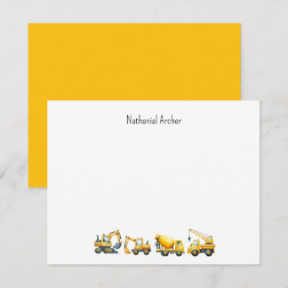 Custom Construction Trucks Note Card Anteckningskort