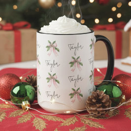Custom Coquette Christmas Mug Gift for Her or Girl Mugg